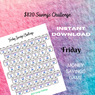 Weekly Money Savings Challenges Printable *INSTANT DOWNLOAD*
