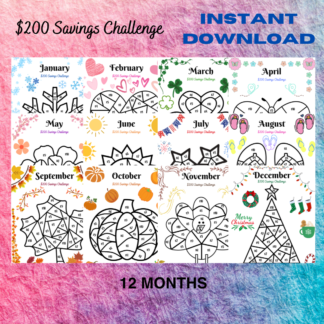 Monthly Money Savings Challenges Printable *INSTANT DOWNLOAD*