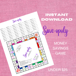 Save-opoly Money Savings Game Printable *INSTANT DOWNLOAD*